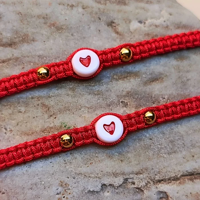 pulseras-para-compartir-pareja-rojo-corazones-balines